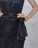 Midnight blue lace party dress