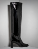 Black leather Chagall high heeled boots