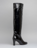 Black leather Chagall high heeled boots