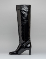 Black leather Chagall high heeled boots