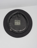 Black wool beret