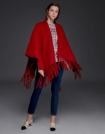 Poncho flecos rojo