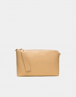 Gold leather Lisa nano Clutch 