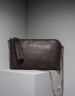 Brown leather Lisa nano Clutch 