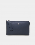 Navy blue leather Lisa Clutch 