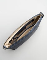 Navy blue leather Lisa nano Clutch 