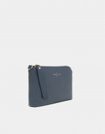 Navy blue leather Lisa nano Clutch 