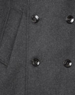 Gray wool three-quarter coat