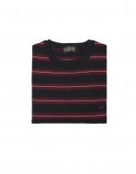 Marroon and white striped knit sweater