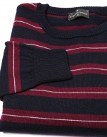 Marroon and white striped knit sweater