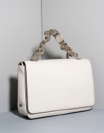 White leather Joyce billfold with chain