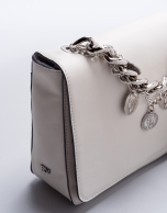 White leather Joyce billfold with chain