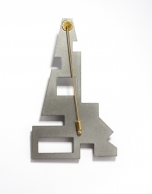 Silver- finished Eiffel brooch