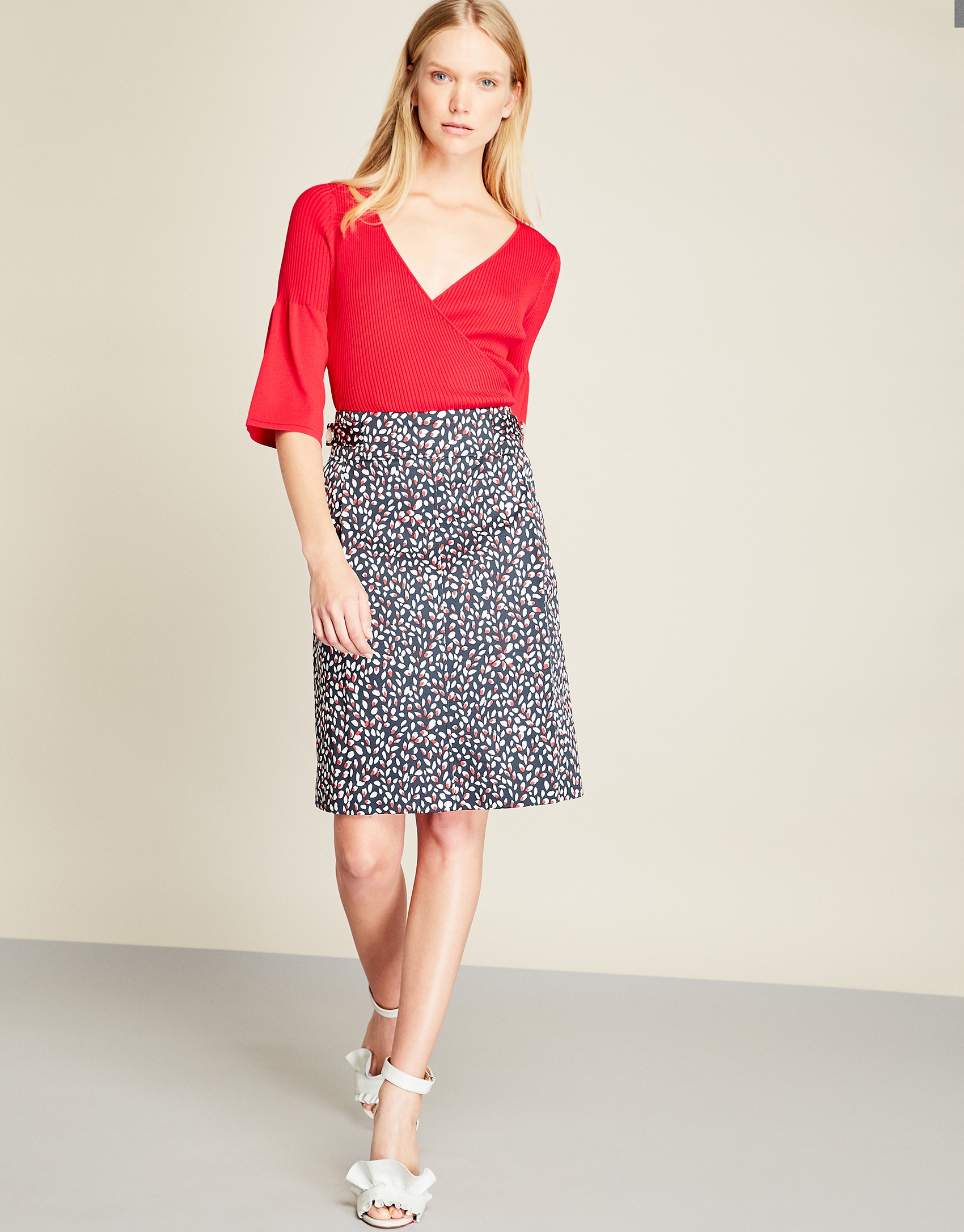 Print trapeze skirt