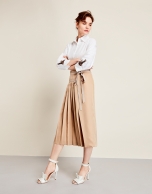 Pleated wrap-around skirt