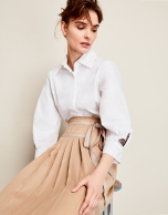 Pleated wrap-around skirt