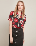 Long black buttoned down skirt