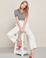 White high-waisted sport pants