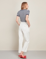 White high-waisted sport pants