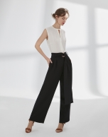 Pantalón palazzo con pinzas negro