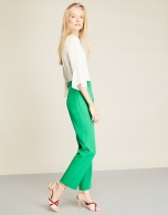 Green crepe pants