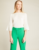 Green crepe pants