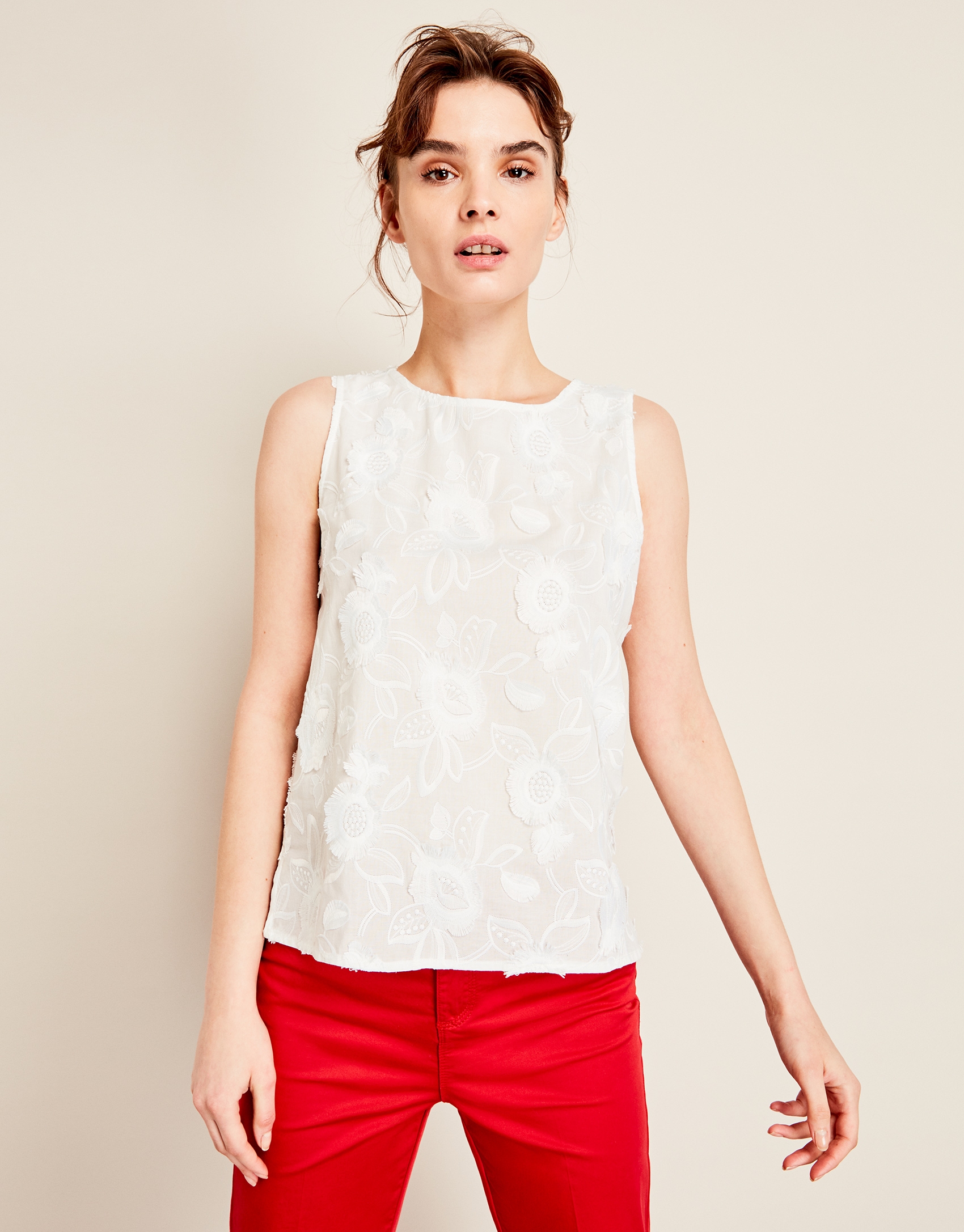 White embroidered top