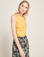 Ochre embroidered top