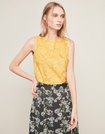 Ochre embroidered top