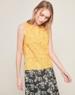 Ochre embroidered top