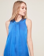 Blue satin top