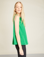 Green satin top