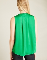 Green satin top