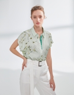 Green Japanese-style blouse