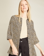 Blusa oversize estampada ocre