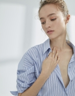 Blue striped loose shirt