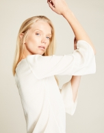 Beige top with flounce sleeves 