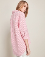 Red striped loose shirt