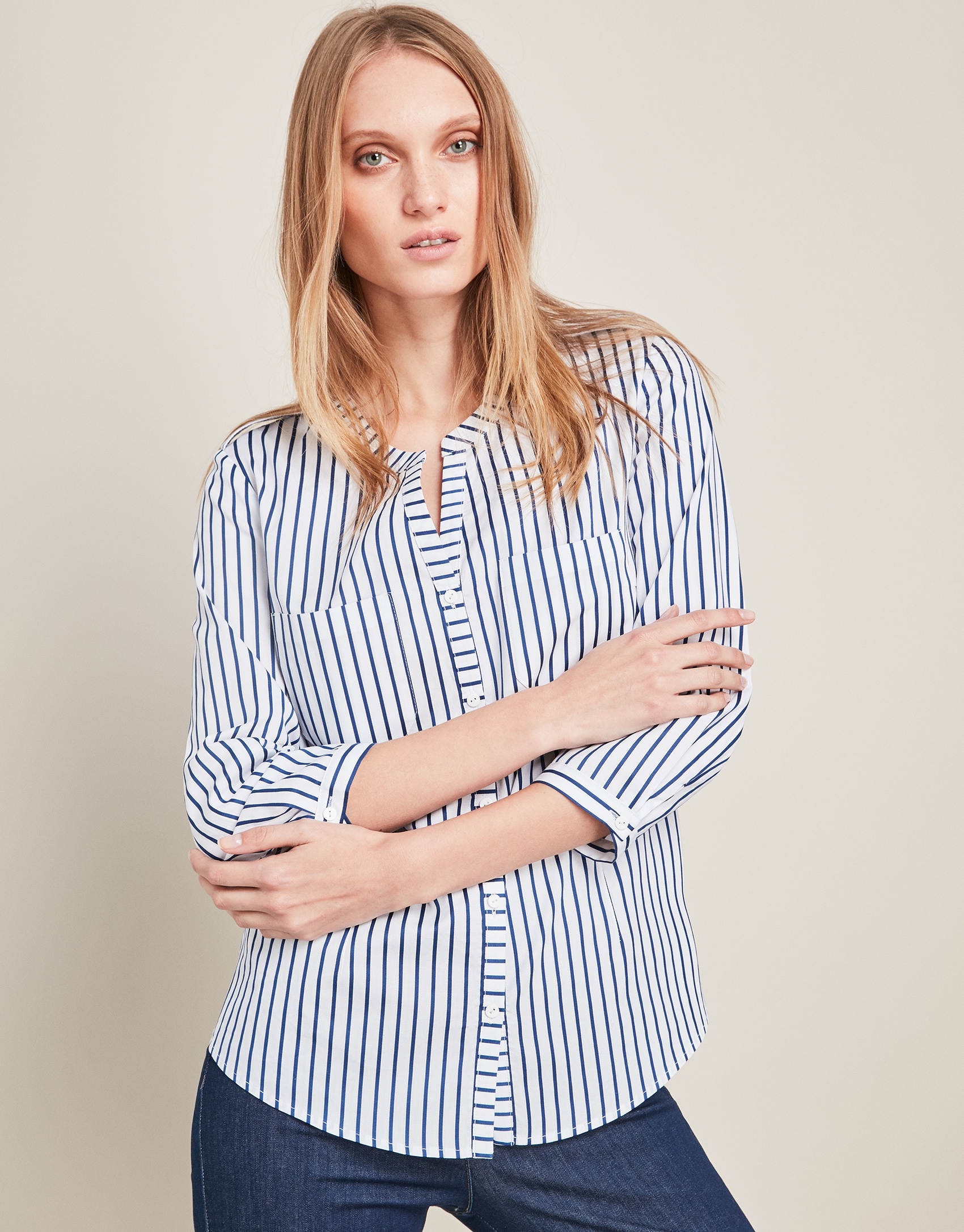 Blue striped shirt