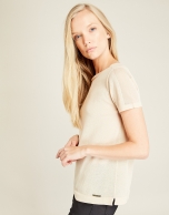 Beige structured t-shirt