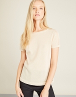 Beige structured t-shirt