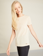 Beige structured t-shirt