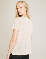 Beige structured t-shirt