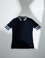 Polo canalé azul marino