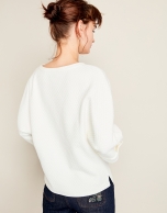 Beige print sweatshirt