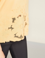 Yellow embroidered top