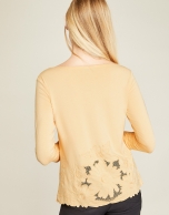 Yellow embroidered top