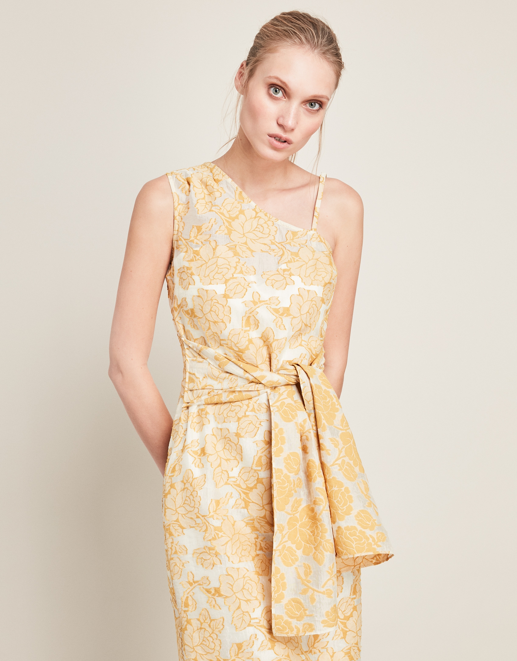 Yellow asymmetric dress