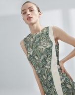 Green slanted print dress