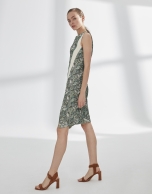 Green slanted print dress